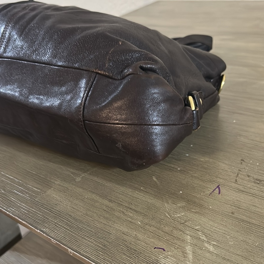 Coach F15513 Brown Leather Ashley Shoulder Bag Handbag Tote Purse - Picture 7 of 13